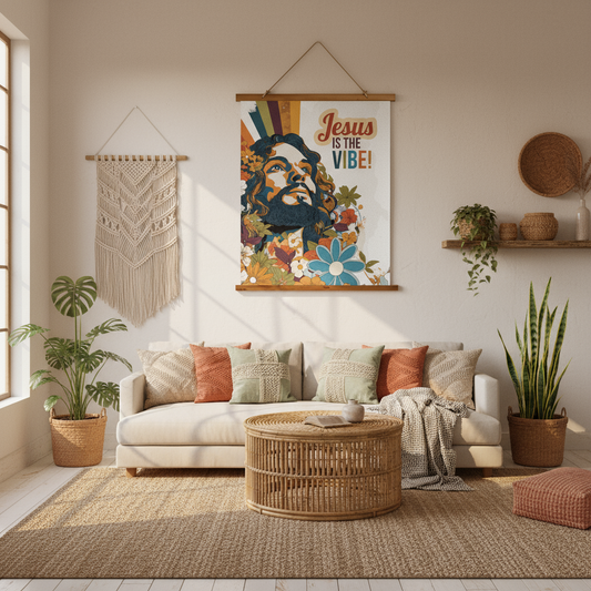 'Jesus is the Vibe' Tapestry Wall Hanging