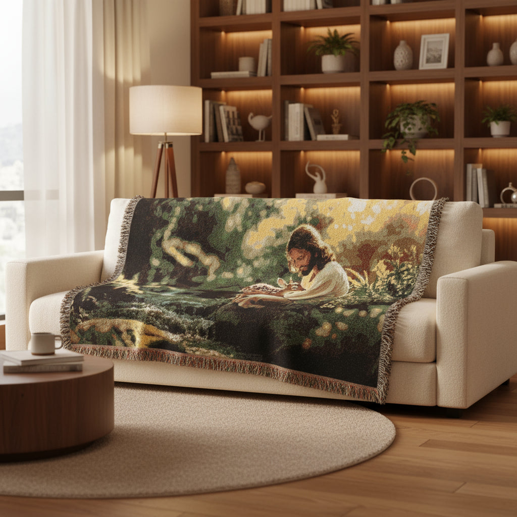 "Joyful Silence" Woven Throw Blanket