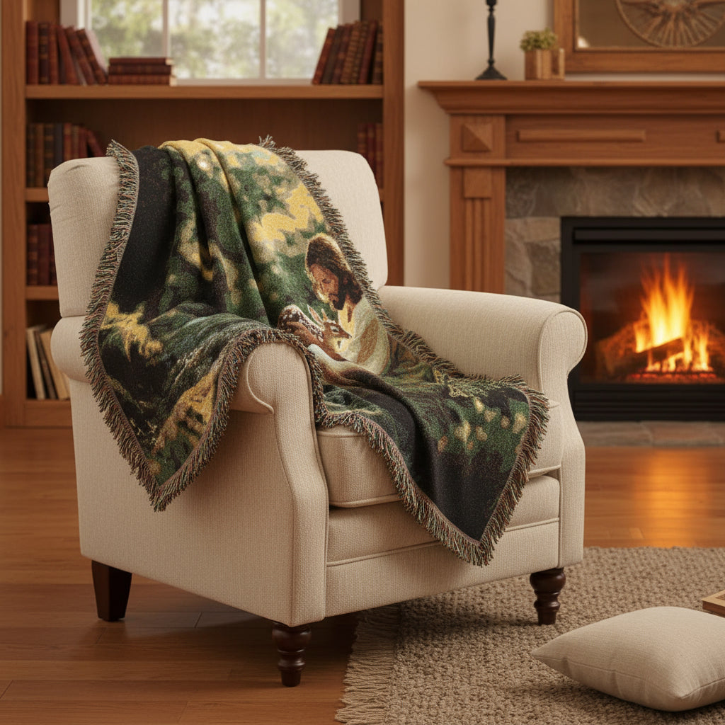 "Joyful Silence" Woven Throw Blanket