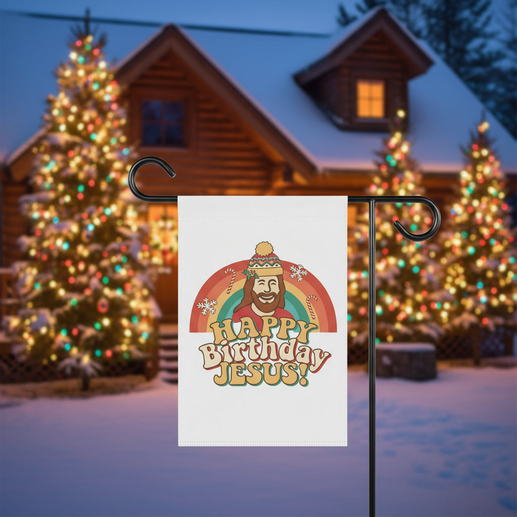"Happy Birthday Jesus! " Garden Flag