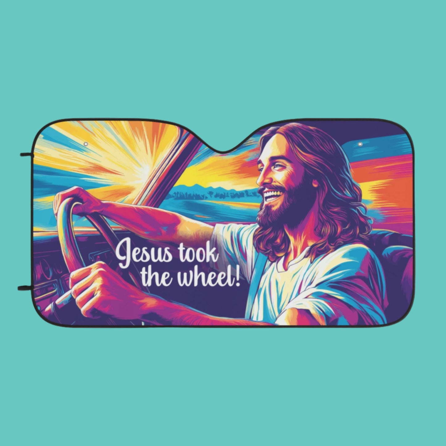 'Jesus Took the Wheel' Car Sun Shade