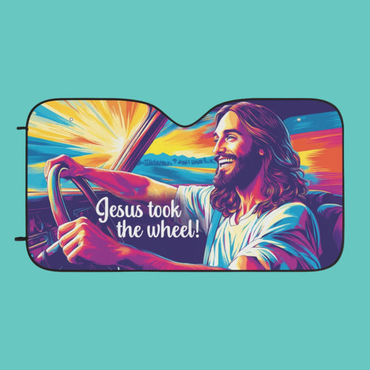 'Jesus Took the Wheel' Car Sun Shade