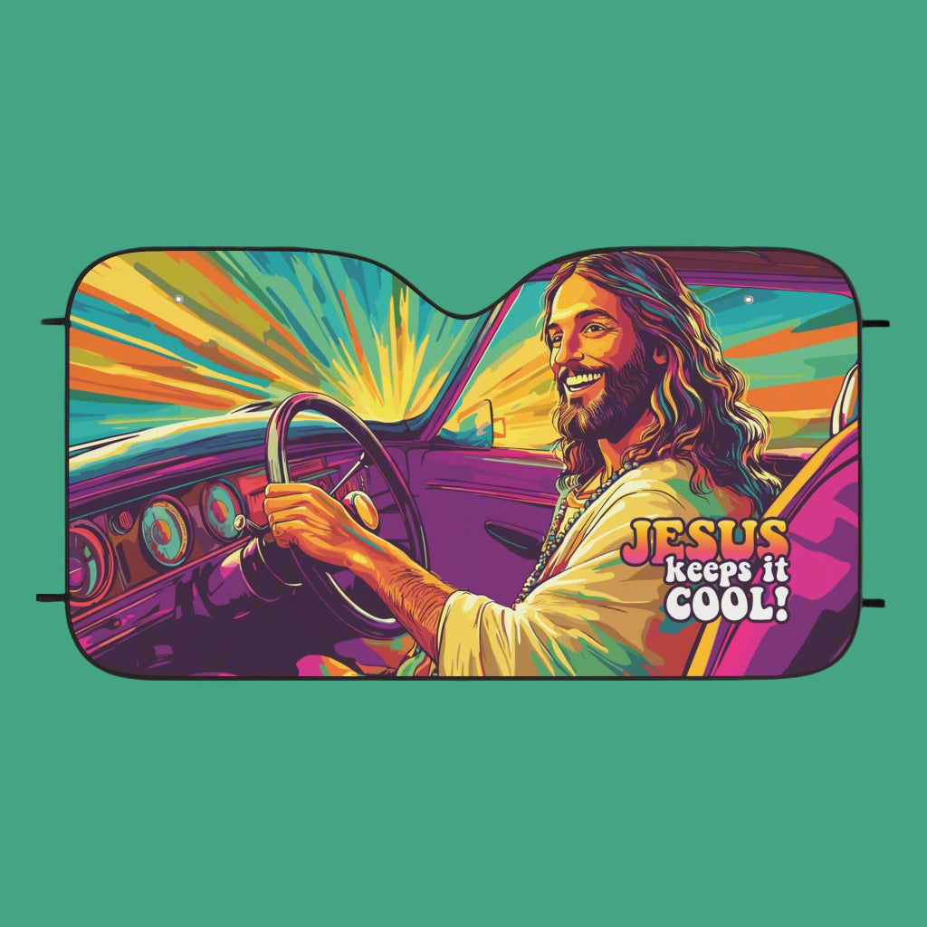 'Jesus keeps it Cool' Car Sun Shade