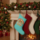 'Happy Birthday, Jesus!' Christmas Stocking (in Teal)