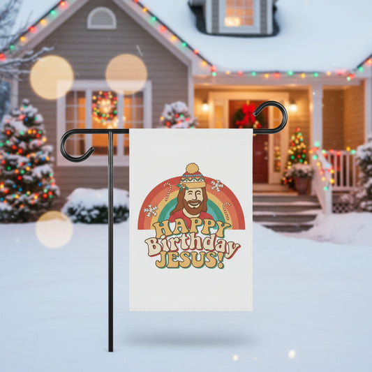 "Happy Birthday Jesus! " Garden Flag