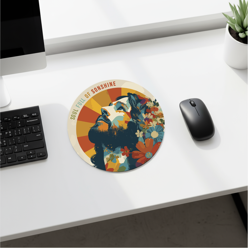 Soul Full of Sonshine Round Mousepad - PU Leather