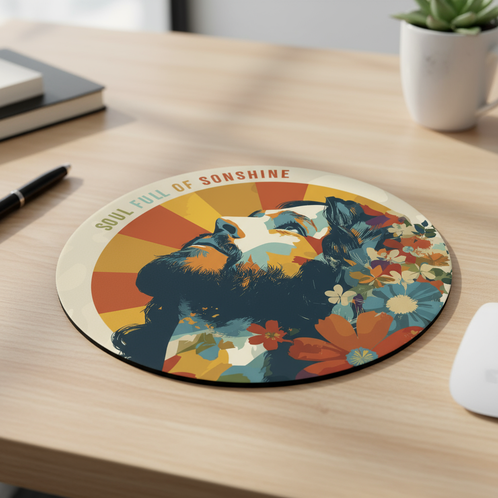 Soul Full of Sonshine Round Mousepad - PU Leather
