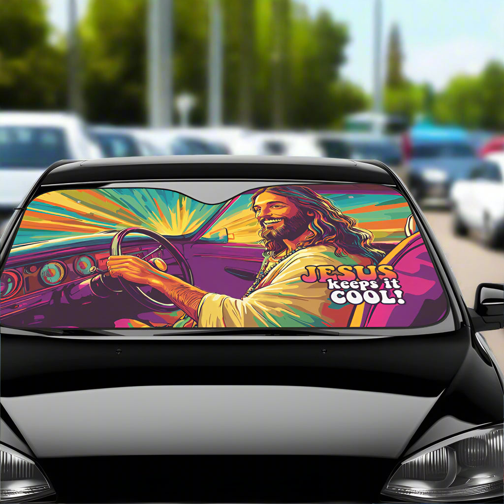 'Jesus keeps it Cool' Car Sun Shade